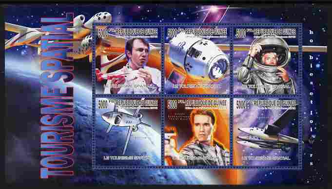 Guinea - Conakry 2010 Space Travel perf sheetlet containing 6 values unmounted mint