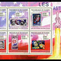 Guinea - Conakry 2009 Stamp on Stamp - Astronauts perf sheetlet containing 6 values unmounted mint