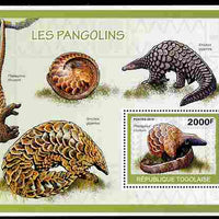 Togo 2010 WWF - Pangolins - Phataginus tricuspis perf souvenir sheet unmounted mint