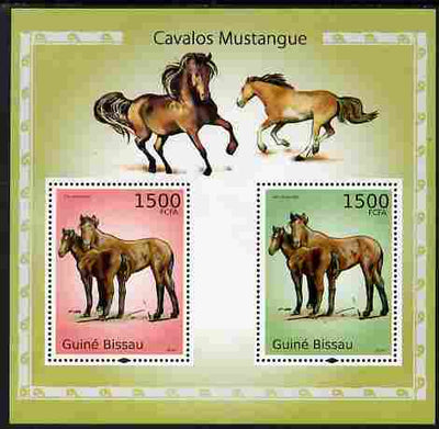 Guinea - Bissau 2010 Mustangs perf s/sheet containing 2 values unmounted mint