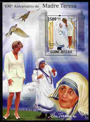 Guinea - Bissau 2010 Mother Teresa #2 with Diana perf s/sheet unmounted mint