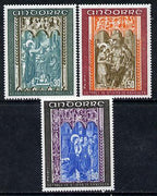 Andorra - French 1971 Altar Screens (3rd series) set of 3 SG F 233-35