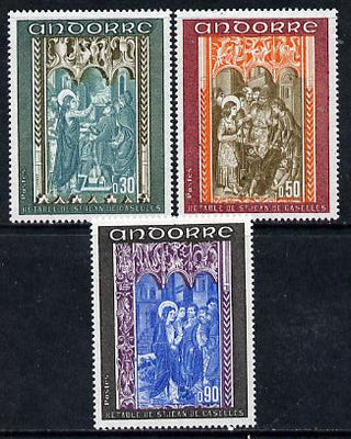 Andorra - French 1971 Altar Screens (3rd series) set of 3 SG F 233-35