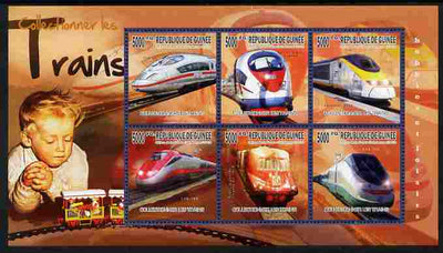 Guinea - Conakry 2010 The Passion for Trains perf sheetlet containing 6 values unmounted mint