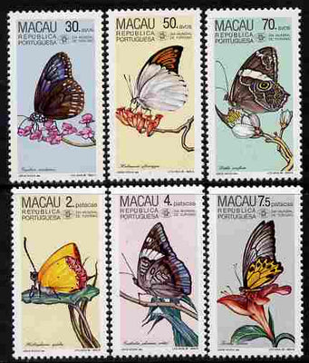 Macao 1985 World Tourism Day - Butterflies perf set of 6 unmounted mint SG 610-15