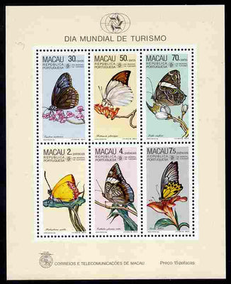 Macao 1985 World Tourism Day - Butterflies perf m/sheet unmounted mint SG MS616