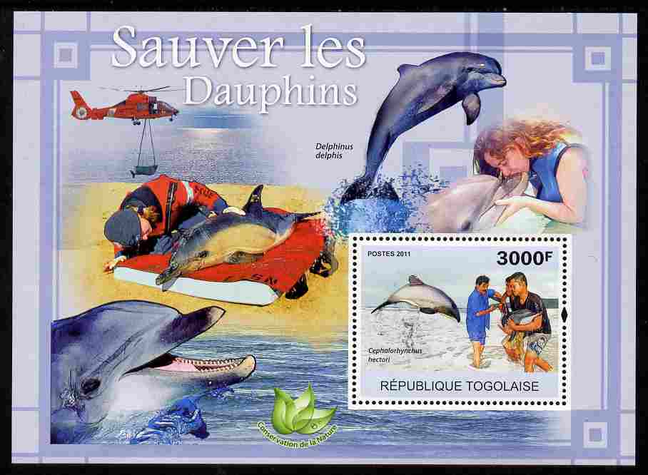 Togo 2011 Save the Dolphins perf s/sheet unmounted mint