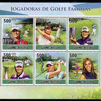 Guinea - Bissau 2010 Female Golf Stars perf sheetlet containing 6 values unmounted mint, Michel 5113-18