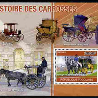 Togo 2010 History of Carriages (Coaches) perf s/sheet unmounted mint, Yvert 433