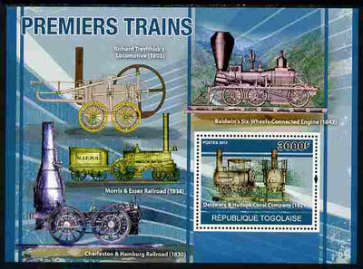 Togo 2010 Early Trains perf s/sheet unmounted mint, Yvert 440