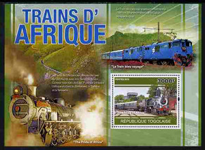 Togo 2010 African Trains perf s/sheet unmounted mint, Yvert 442