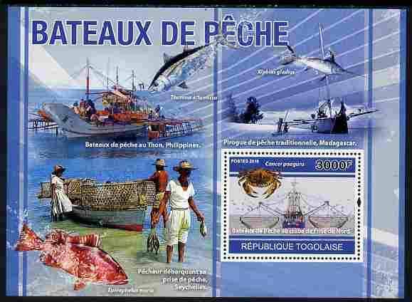 Togo 2010 Fishing Boats perf s/sheet unmounted mint, Yvert 444