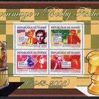 Guinea - Conakry 2008 Tribute to Bobby Fischer perf sheetlet containing 4 values unmounted mint