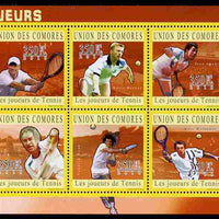 Comoro Islands 2010 Lawn Tennis perf sheetlet containing 6 values unmounted mint