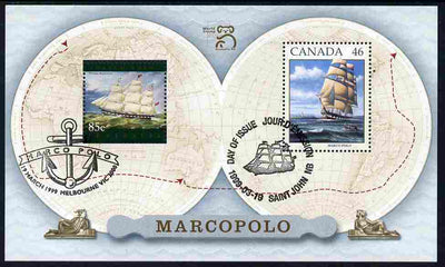 Australia & Canada 1999 Joint issue - Marco Polo m/sheet fine used with each stamp appropriately cancelled, SG MS 1851