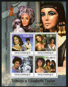 Mozambique 2011 Tribute to Elizabeth Taylor (actress) perf sheetlet containing 4 values unmounted mint