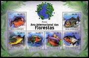 Mozambique 2011 International Year of the Forest - Piranhas perf sheetlet containing 6 values unmounted mint