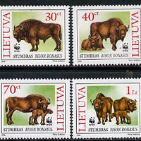 Lithuania 1996 WWF - Bison set of 4 unmounted mint*