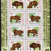 Lithuania 1996 WWF - Bison sheetlet containing 2 sets of 4