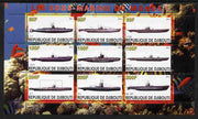 Djibouti 2011 Submarines #1 perf sheetlet containing 9 values unmounted mint