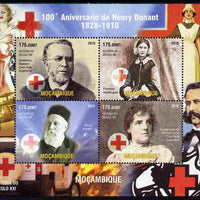 Mozambique 2011 Death Centenary of Henry Dunant perf sheetlet containing 4 values unmounted mint. Note this item is privately produced and is offered purely on its thematic appeal