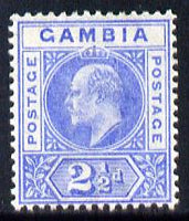 Gambia 1902-05 KE7 Crown CA 2.5d ultramarine mounted mint, SG 48