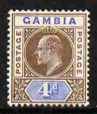 Gambia 1902-05 KE7 Crown CA 4d brown & ultramarine mounted mint, SG 50