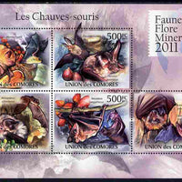 Comoro Islands 2011 Bats perf sheetlet containing 5 values unmounted mint