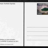 Comoro Islands 2011 Tourism 500f postal stationery card (Karthala Ngazidja) unused and pristine