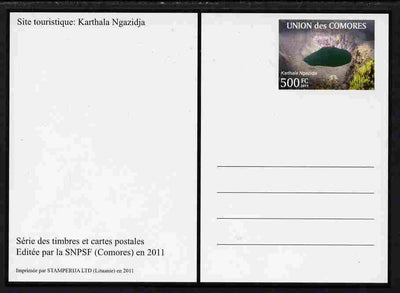 Comoro Islands 2011 Tourism 500f postal stationery card (Karthala Ngazidja) unused and pristine