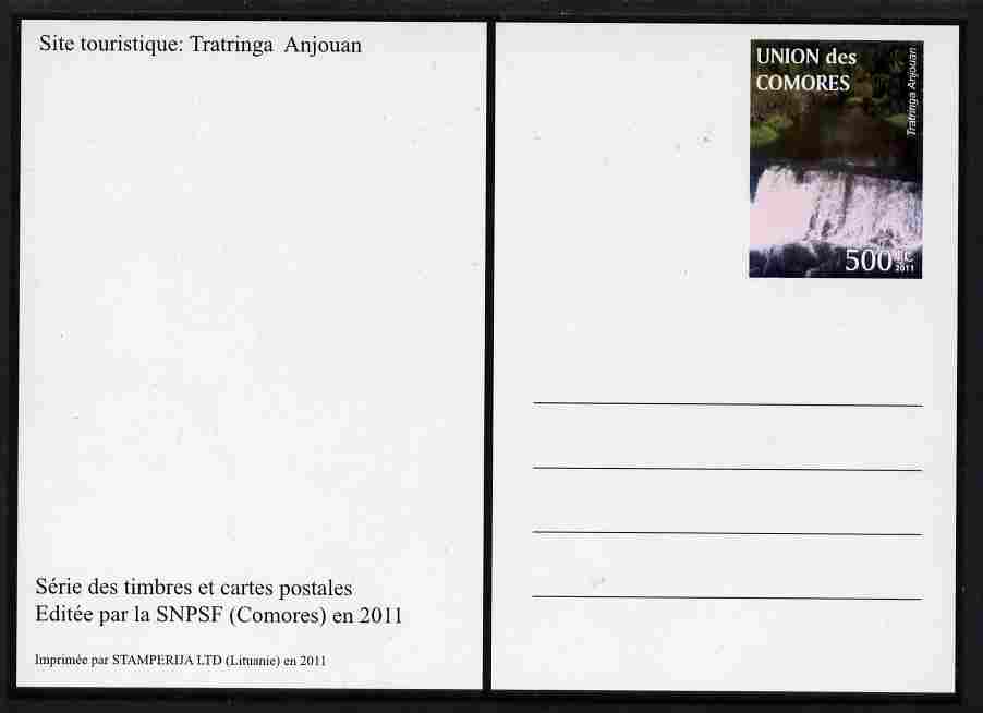 Comoro Islands 2011 Tourism 500f postal stationery card (Tratringa Anjouan) unused and pristine