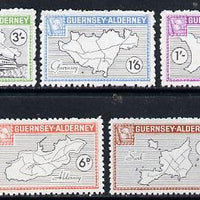 Guernsey - Alderney 1965 Definitives perf set of 5 (4 Maps & Hydrofoil) unmounted mint, Rosen CSA 35-39