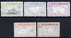 Guernsey - Alderney 1965 Definitives perf set of 5 (4 Maps & Hydrofoil) unmounted mint, Rosen CSA 35-39