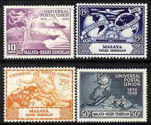 Malaya - Negri Sembilan 1949 KG6 75th Anniversary of Universal Postal Union set of 4 mounted mint, SG 63-66