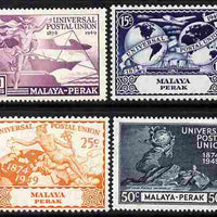 Malaya - Perak 1949 KG6 75th Anniversary of Universal Postal Union set of 4 mounted mint, SG 124-27