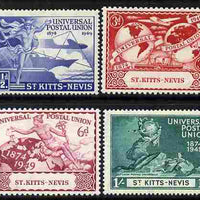 St Kitts-Nevis 1949 KG6 75th Anniversary of Universal Postal Union set of 4 mounted mint, SG 82-85