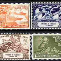 Turks & Caicos Islands 1949 KG6 75th Anniversary of Universal Postal Union set of 4 mounted mint, SG 217-20