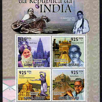 Guinea - Bissau 2011 60th Anniversary of the Republic of India perf sheetlet containing 4 values unmounted mint Michel 5239-42