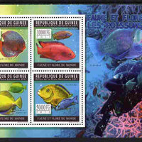 Guinea - Conakry 2011 Fish perf sheetlet containing 4 values unmounted mint