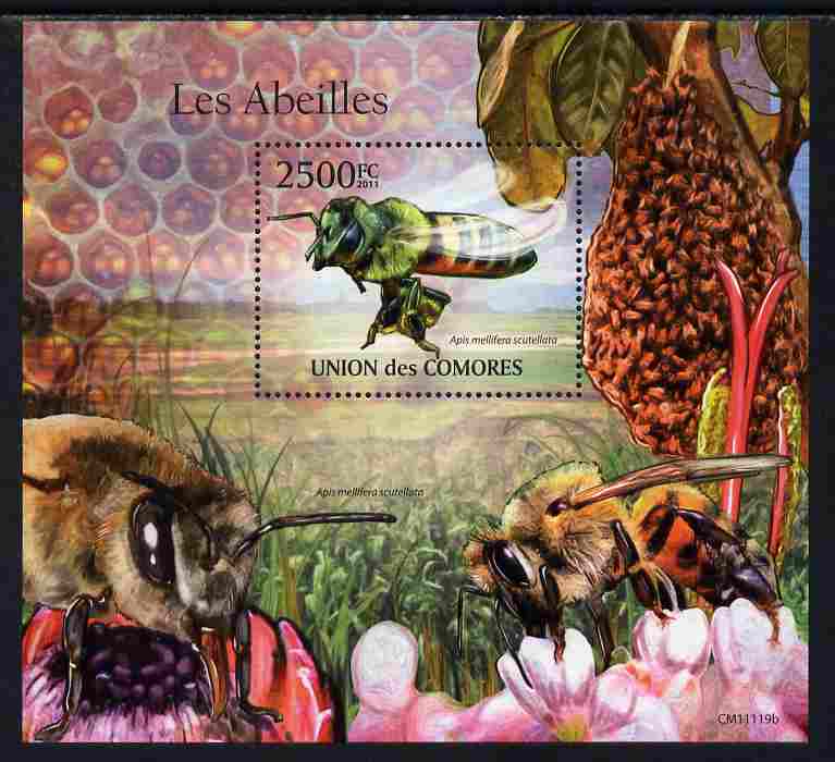 Comoro Islands 2011 Bees perf s/sheet unmounted mint