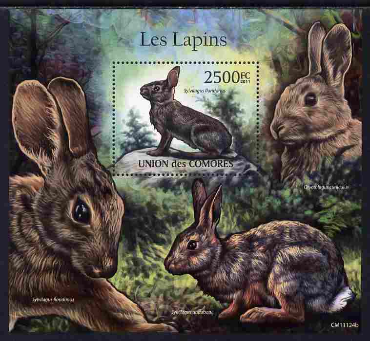 Comoro Islands 2011 Rabbits perf s/sheet unmounted mint