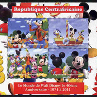 Central African Republic 2011 The World of Walt Disney #2 perf sheetlet containing 4 values unmounted mint. Note this item is privately produced and is offered purely on its thematic appeal