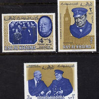 Ras Al Khaima 1965 Churchill perf set of 3 unmounted mint, Mi 15-17A)