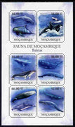 Mozambique 2011 Whales perf sheetlet containing 6 octagonal shaped values unmounted mint