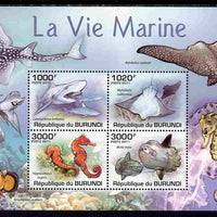 Burundi 2011 Marine Life perf sheetlet containing 4 values unmounted mint