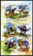 Mozambique 2011 Antelopes perf sheetlet containing six octagonal shaped values unmounted mint