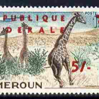 Cameroun 1961 5s on 100f Airplane over Giraffe unmounted mint, SG 295a