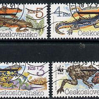 Czechoslovakia 1989 WWF Endangered Amphibians set of 4 cto used, SG 2981-84*