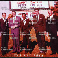 Turkmenistan 1999 The Rat Pack (Sinatra, Davis Jr, Dean Martin etc) composite imperf sheetlet containing complete set of 9 values unmounted mint. Note this item is privately produced and is offered purely on its thematic appeal