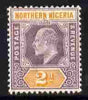 Northern Nigeria 1902 KE7 Crown CA 2d dull purple & yellow mounted mint SG 12